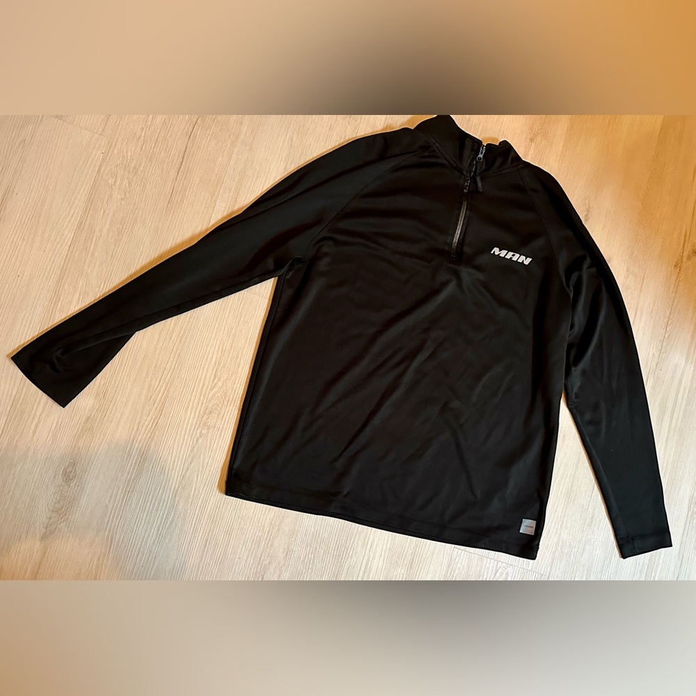 Black boohooMAN Active Fit 1/4 Zip Top, Size Large - Gym Style & Functionality
